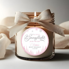 Kleine Snowflake Winter Baby Dusche Runder Aufkleber