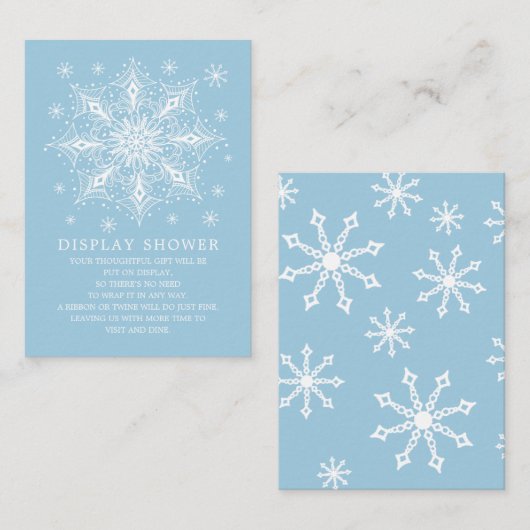 Kleine Snowflake Winter Baby Duschkabine Begleitkarte (Vorne/Hinten)