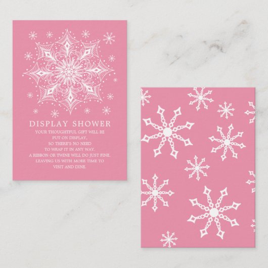 Kleine Snowflake Winter Baby Duschkabine Begleitkarte (Vorne/Hinten)