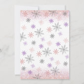 Kleine Snowflake Winter Girl Babydusche Einladung (Rückseite)