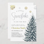 Kleine Snowflake Winter Wonderland Baby Dusche Einladung (Vorne/Hinten)