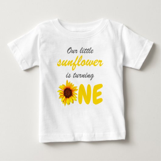 Kleine Sonnenblume 1. Geburtstag Baby T-shirt (Vorderseite)