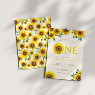 Kleine Sonnenblume 1. Geburtstag Einladung