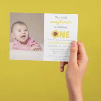 Kleine Sonnenblume 1. Geburtstag Einladung