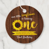 Kleine Sonnenblume 1. Geburtstag Gefälligkeitstags Geschenkanhänger (Vorderseite)