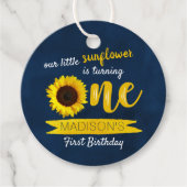 Kleine Sonnenblume 1. Geburtstag Gefälligkeitstags Geschenkanhänger (Vorderseite)