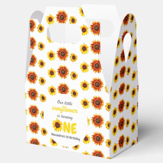 Kleine Sonnenblume 1. Geburtstag Geschenkschachtel (Geöffnet)