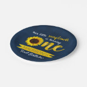 Kleine Sonnenblume 1. Geburtstag Papierplatte Pappteller (Schrägansicht)