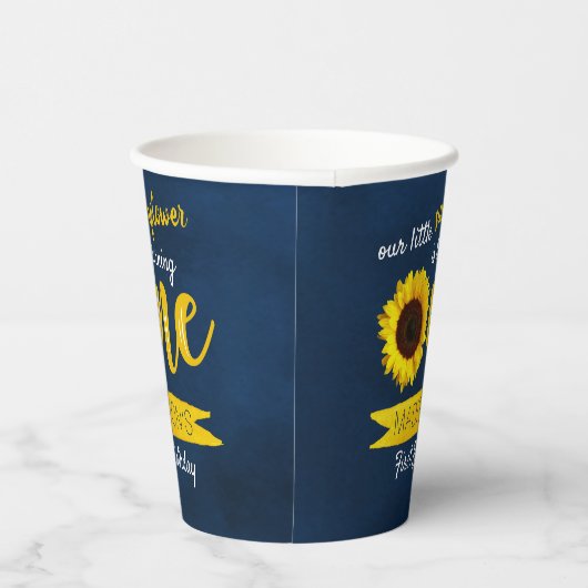 Kleine Sonnenblume 1. Geburtstag Pappbecher (Rechts)