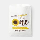 Kleine Sonnenblume 1. Geburtstag Party Geschenktütchen (Vorderseite)