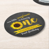 Kleine Sonnenblume 1. Geburtstag Party Runder Pappuntersetzer (Angewinkelt)