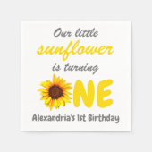 Kleine Sonnenblume 1. Geburtstag Serviette (Vorderseite)