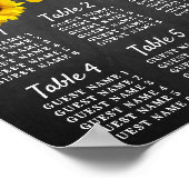 Kleine Sonnenblume 1. Geburtstag Sitzkarte Poster (Ecke)