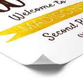 Kleine Sonnenblume 2. Geburtstag Begrüßungszeichen Poster (Ecke)