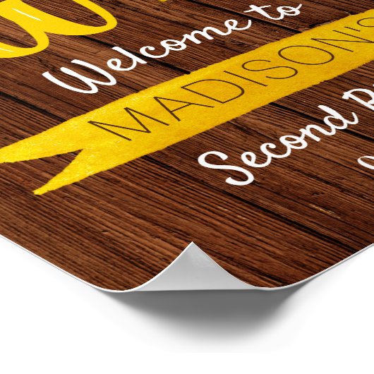 Kleine Sonnenblume 2. Geburtstag Begrüßungszeichen Poster (Ecke)