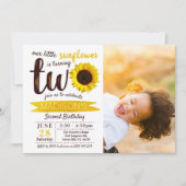Kleine Sonnenblume 2. Geburtstag Foto Einladung (Vorderseite)