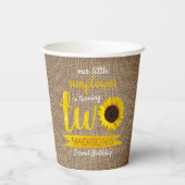 Kleine Sonnenblume 2. Geburtstag Pappbecher (Rückseite)