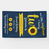 Kleine Sonnenblume 2. Geburtstag Party Willkommen Banner (Horizontal)