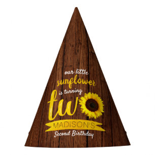 Kleine Sonnenblume 2. Geburtstag Partyhütchen