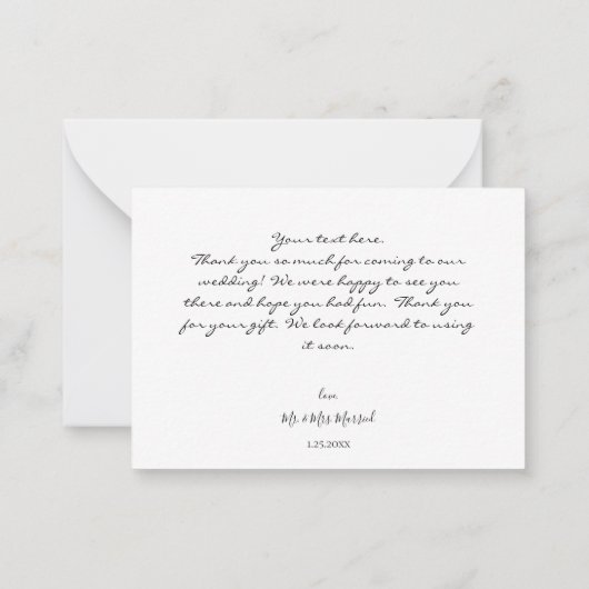 Kleine Sonnenblume Artsty Floral - White 2 Danke Mitteilungskarte (Rückseite)