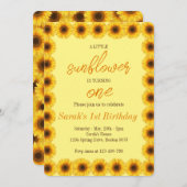 Kleine Sonnenblume Blumenmädchen Erstgeburt Einladung (Vorne/Hinten)