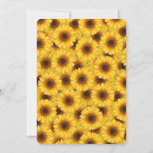 Kleine Sonnenblume Blumenmädchen Erstgeburt Einladung (Rückseite)