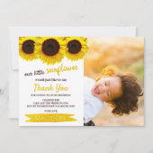 Kleine Sonnenblume Foto Geburtstag Danke Karte (Vorderseite)