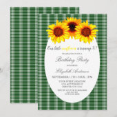 Kleine Sonnenblume Geburtstag Einladung (Vorne/Hinten)