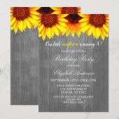 Kleine Sonnenblume Geburtstag Einladung (Vorne/Hinten)