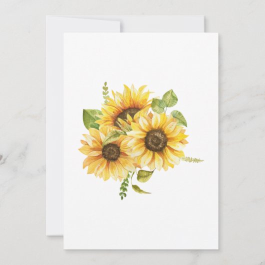 Kleine Sonnenblume ist auf dem Weg zur Babydusche Einladung (Rückseite)