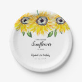 Kleine Sonnenblume ist ein First Birthday Elegant Pappteller (Vorderseite)