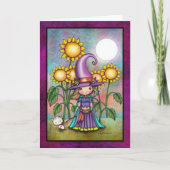Kleine Sonnenblume Niedliche Halloween-Kunst Karte (Vorderseite)