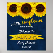 Kleine Sonnenblume unterwegs! Baby Dusche Empfang Poster (Vorne)