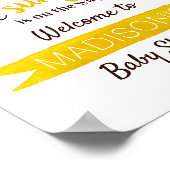 Kleine Sonnenblume unterwegs! Baby Dusche Empfang Poster (Ecke)