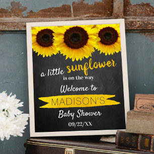 Kleine Sonnenblume unterwegs! Baby Dusche Empfang Poster