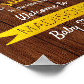 Kleine Sonnenblume unterwegs! Baby Dusche Empfang Poster (Ecke)