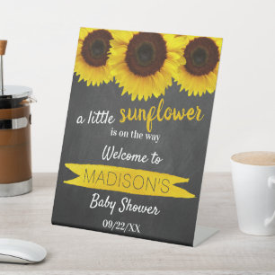 Kleine Sonnenblume unterwegs! Baby Dusche Empfang Sockelschild