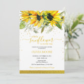 Kleine Sonnenblumendusche, Baby-Dusche Einladung (Stehend Vorderseite)