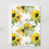 Kleine Sonnenblumendusche, Baby-Dusche Einladung (Rückseite)