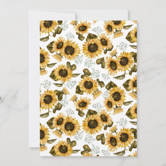 Kleine Sonnenblumendusche Einladung (Rückseite)