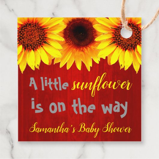 Kleine Sonnenblumendusche Geschenkanhänger (Rückseite)