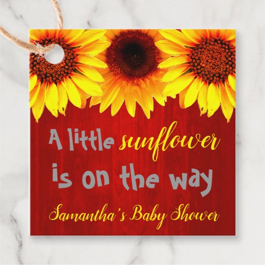 Kleine Sonnenblumendusche Geschenkanhänger (Vorderseite)