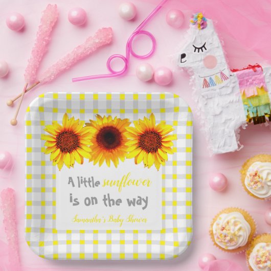 Kleine Sonnenblumendusche Pappteller (Party)