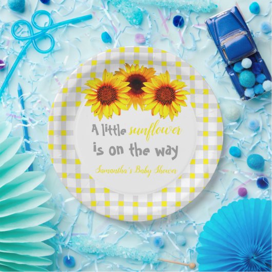 Kleine Sonnenblumendusche Pappteller (Party)