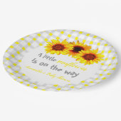 Kleine Sonnenblumendusche Pappteller (Schrägansicht)