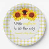 Kleine Sonnenblumendusche Pappteller (Vorderseite)