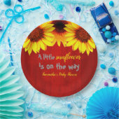 Kleine Sonnenblumendusche Pappteller (Party)