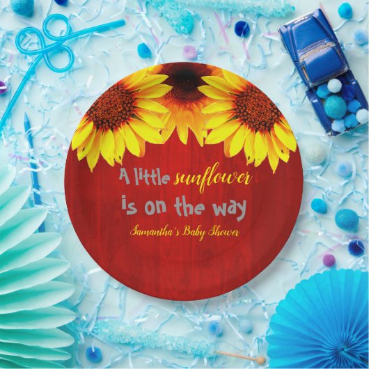 Kleine Sonnenblumendusche Pappteller (Party)