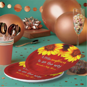 Kleine Sonnenblumendusche Pappteller