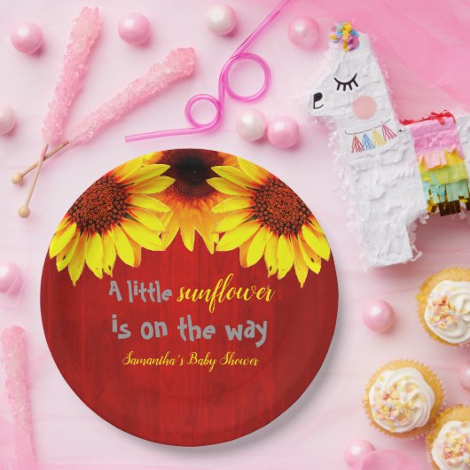 Kleine Sonnenblumendusche Pappteller (Party)